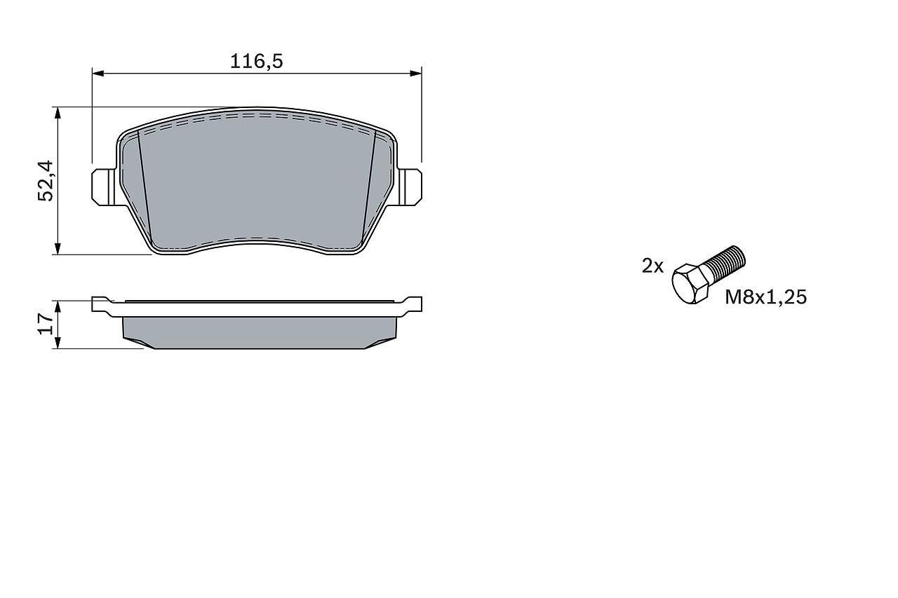 BOSCH Plaquettes de frein avant (jeu) 0986424795 | Qualité Bosch - Réduction du Bruit et de la Poussière - Certifié ECE-R90 - Sans Cuivre - Avec Accessoires
