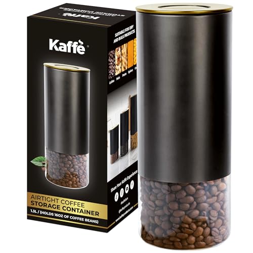 Kaffe - Recipiente de cristal para café de 473 ml, sin BPA, acero inoxidable con tapa hermética