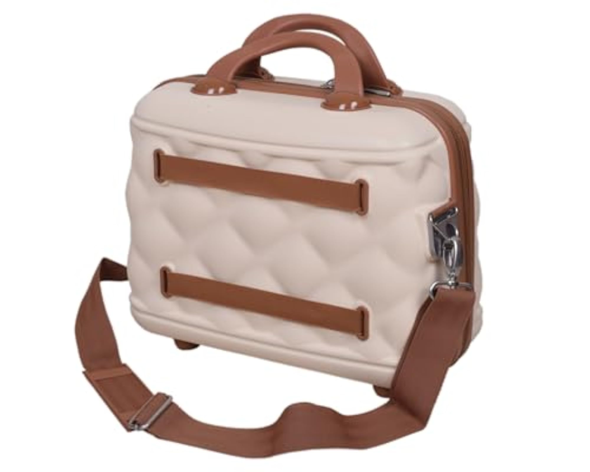 Indulging Cream Vanity Case, Hardsided Cosmetic Box