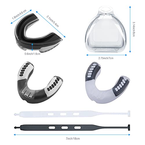 Number-one 2 Pack Youth Mouth Guard, Kids Mouth Guard with Strap, Football Mouth Guard for Boxing, Jujitsu, MMA, Football, Basketball, Hockey, Karate, Rugby Teeth Armor to Protect Braces for Youth - Image 3