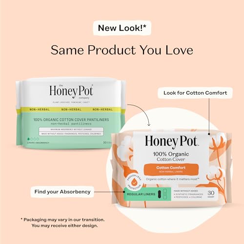 The Honey Pot Company - Non-Herbal Everyday Panty Liners for Women - Organic Cotton Cover & Ultra-Absorbent Pulp Core - Sanitary Pads - Feminine Care - 30 ct - Thumbnail 2