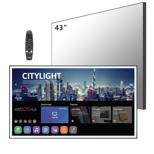 elecsung 43 inch 4K UHD Smart Mirror TV for Bathroom Waterproof ATSC Tuner, Dolby Atmos,Built-in...
