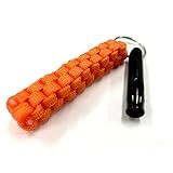 パラコードキーホルダー【オレンジ】アルマイト色ホイッスル付