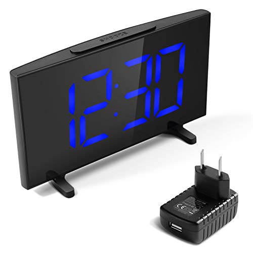 YISSVIC Digital Alarm Clocks for Bedrooms 6.5 Inches LED Clock with Adapter Separate