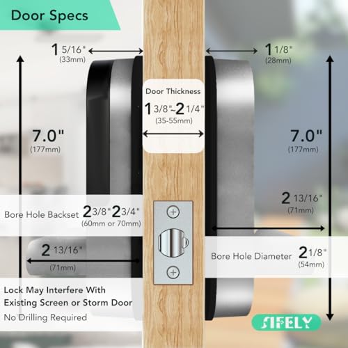 Built-in WiFi Fingerprint Smart Door Lock with Handle & Keypad – Remote Access & Auto-Lock, Keyless Entry for Home, Airbnb & Rental, 6-in-1 Unlock: Code/Card/App/Key, Compatible with Alexa & Google - Thumbnail 6