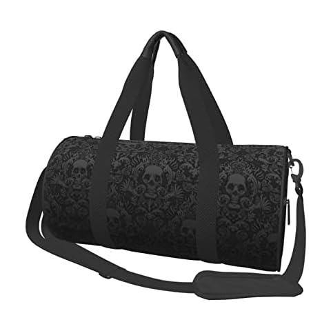 SEMRUAG Gothic Wallpaper Skull Sports Gym Bag with Wet Pocket & Shoes Compartment, Travel Duffel Bag for Men Women, One Size Cover