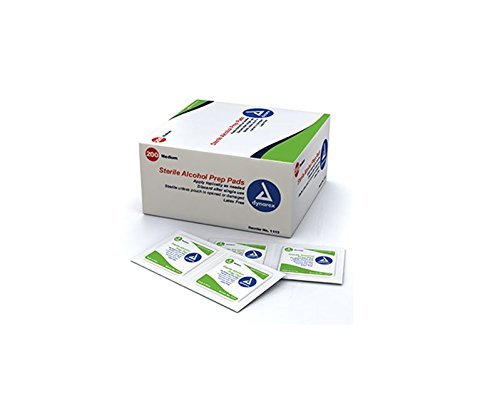 Dynarex Alcohol Prep Pads (Swabs) Sterile, Medium 200 ea – Buy Packs and SAVE (Pack of 3)
