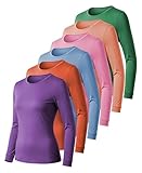 Womens Ultra Soft Midweight Baselayer Top | All Season Thermal Scoop Neck Long Sleeve Shirt | Multi Packs