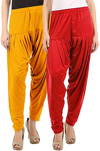 Image of Buy That Trendz Womens Patiala Pants Combo Pack of 2 Viscose Dhoti Patiyala Salwar Harem Bottoms Pants
