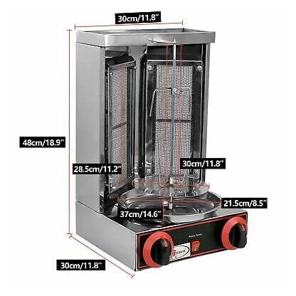 3000W Gas Doner Kebab Machine Edelstahl Mittlerer Osten Rotisserie Maschine 220V Elektro Dönergrill Gyrosgrill Tischgrill – Bild 5