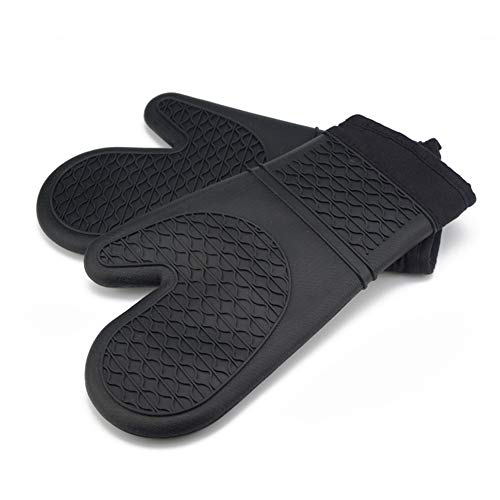 Silicone Oven Gloves, For Kitchen, Bbq, Safety Thickened Anti-Slip High Temperature Gloves #TOP7
