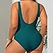 Women Plus Size One Piece Swimsuit Solid Tummy Control Bathing Suit Ruched Beachwear 2026 Summer Fashion Green