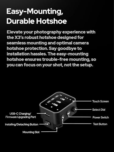 Godox X3C Disparador Inalámbrico TTL con Pantalla Táctil para Canon, Transmisor Flash 2.4GHz, HSS hasta 1/8000s, Batería Recargable Integrada, USB-C, Bolsa de Transporte - imagen 7