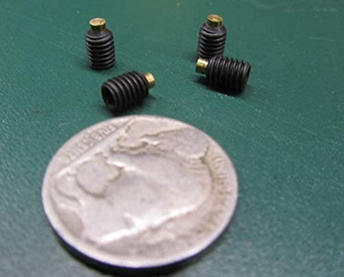 Black Oxide Steel Brass Tip Set Screw 10-32 x .250 (1/4