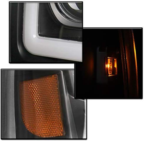 LED Projector Headlights Headlamps Black Compatible with 1999-2004 Ford F-250 F-350 F-450 F-550 Super Duty