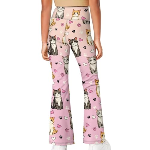 Image of Girls Flare Leggings Cute Bell Bottoms for Teen Girls Wide Leg Sweatpants for 5-14 T