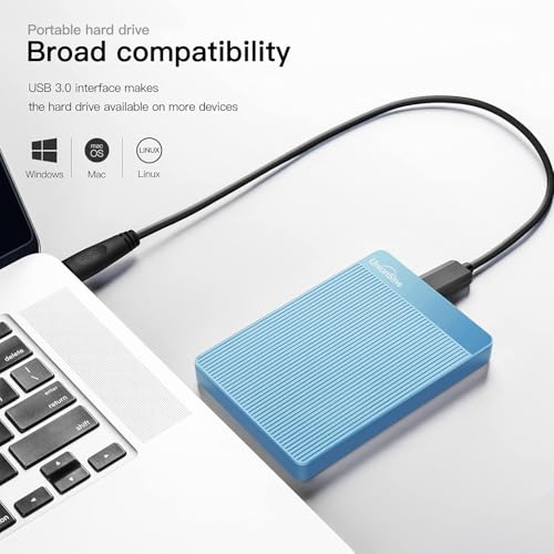 Image of UnionSine 500GB 2.5 inch Ultra Slim Portable External Hard Disk Drive HDD-USB 3.0 for PC, Mac, Laptop, PS4, Xbox one,Xbox 360,HD-2510(Blue)