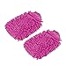 2 Pack. Premium car wash Microfiber Chenille mitt. Super auto Absorbent. Ultrafine Sponge Fiber Glove. Professional Cleaning at Home, Kitchen, Hand car Washing Care. Soap Chemical Resistant. (Pink)
