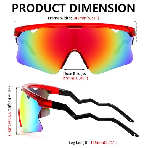 Image of FEISEDY Sunglasses for Men and Women, Polarized Large Retro Rimless Glasses TR90 Frame for Baseball, Cycling, Sports B4073