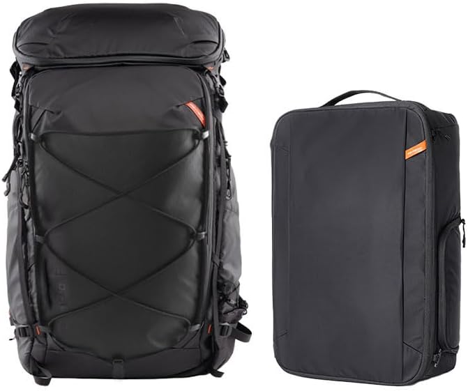 PGYTECH OnePro Flex Backpack 50L+Camera Insert Bag L, Fits DSLR/SLR/Mirrorless Cameras/Lenses and Other Gear, Lightweight Outdoor Hiking Bundle for Photography, Travel Bag with Laptop Compartment