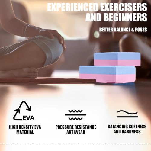 Image of Septo 2 Pcs Yoga Blocks, 9x6x3 Inch Foam Blocks for Pilates