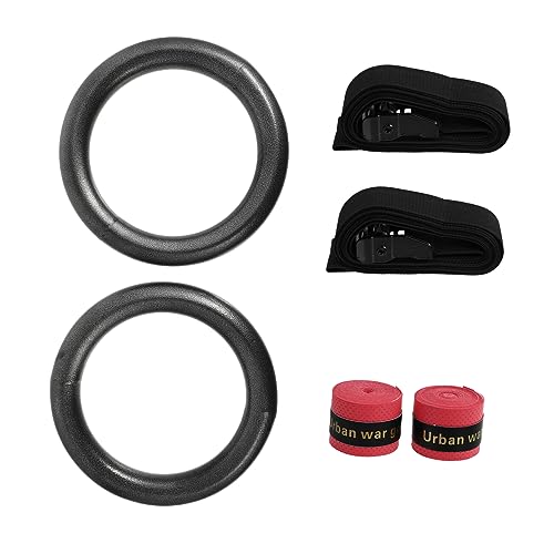 GALPADA 2Pcs Home Gymnastics Rings Set Exercise Rings with Durable Straps for Bodyweight Training and Full Body Workouts