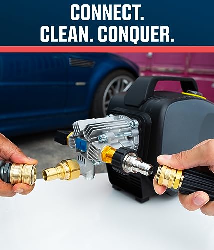 McKillans® Pressure Washer Quick Connect Kit, M22-14mm to 3/8" Male Female Quick Disconnect Kit for Power Washer (Brass)