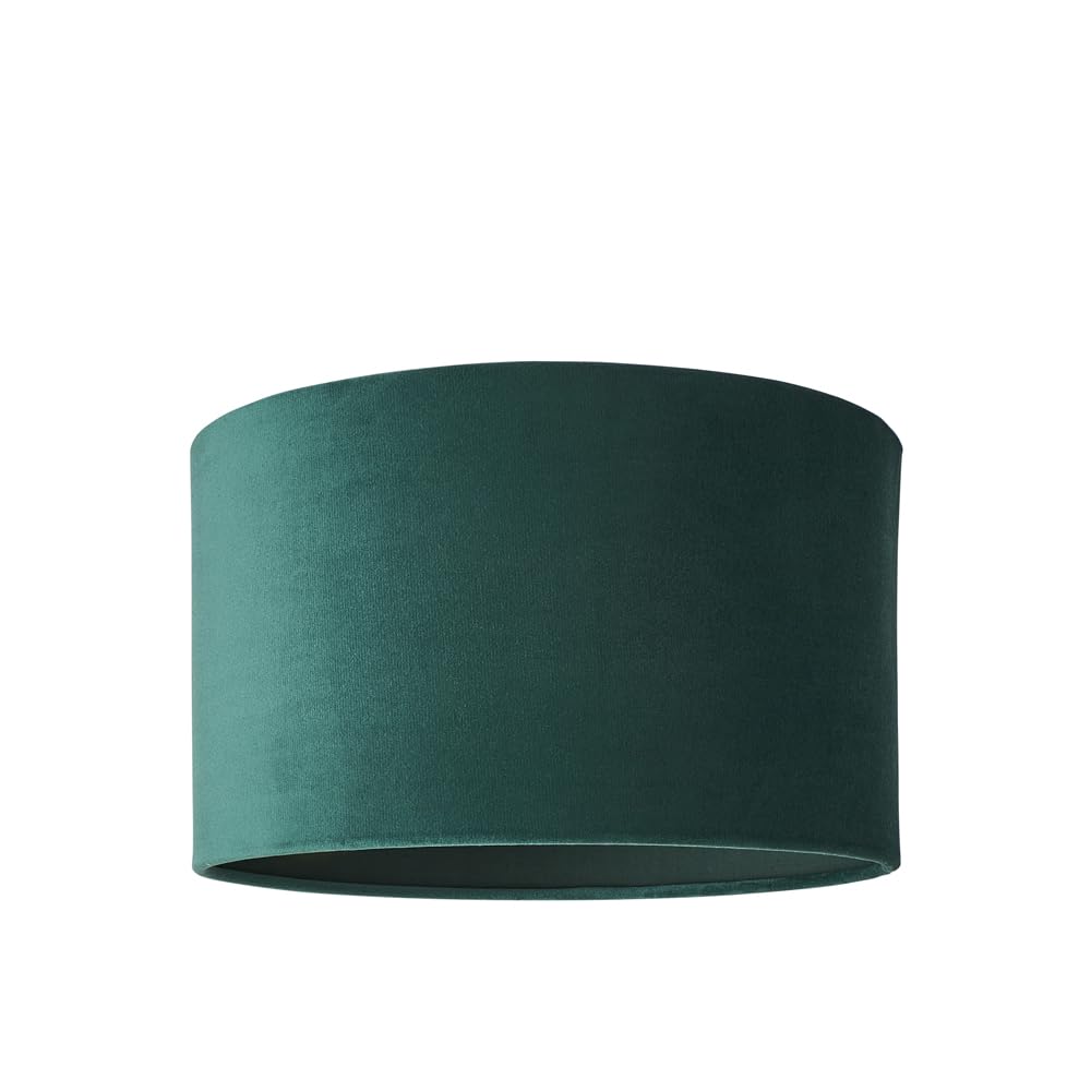 Minisun Forest Green | Modern Velvet Drum Light Shade | Lamp Shades, Home Décor & Improvement Essential Small