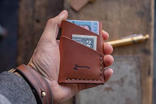 The Port Wallet by Craft and Lore, Handmade Minimal Leather Card Wallet (Buck Brown)4