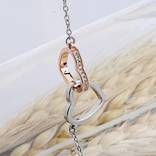 UJIMS Twin Sister Interlocking Hearts Necklace Twins Jewelry Twin