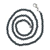 Taddart Minerals – Silber Graue Halskette aus dem natürlichen Edelstein Hämatit mit 4 mm Kugeln und 45cm Länge – handgefertigt