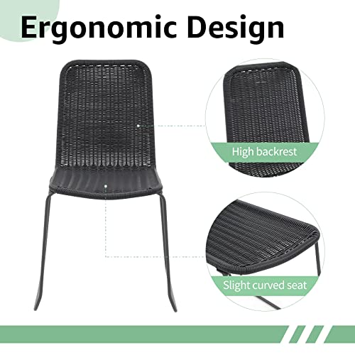 Cobana Patio Dining Chairs, Set Of 2 Outdoor All Weather Metal Chairs For Garden, Porch, Backyard, Black #TOP3