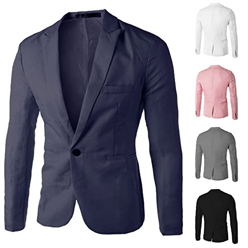 Veste de travail coupe ajustée homme boutons blazer rose Kelsiop XXXL - 7