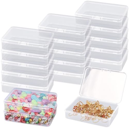 Image of Nsmykhg Bead Organizers,18 Pack Jewelry Travel Case Craft Organizer Box Small Clear Containers,4x3x1 Inch Travel Case for Beads, Jewelry, Crafts, Clear Rectangle Box Organizer, Small Items Storage