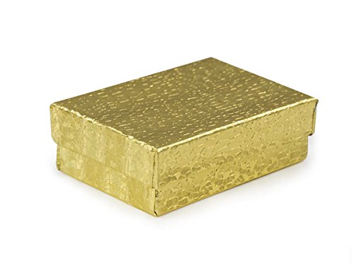Gold Foil Cotton Filled Jewelry Box #32 (Pack of 100)