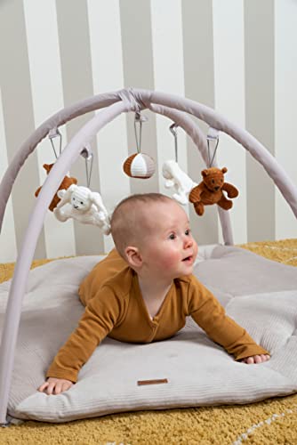 BO Baby's Only - Baby speelkleed met boog - Baby gym - Playmat - Speelmat Sense - Caramel/Kiezelgrijs/Wit - Zachte rib corduroy stof - 94x83 cm - Afbeelding 3