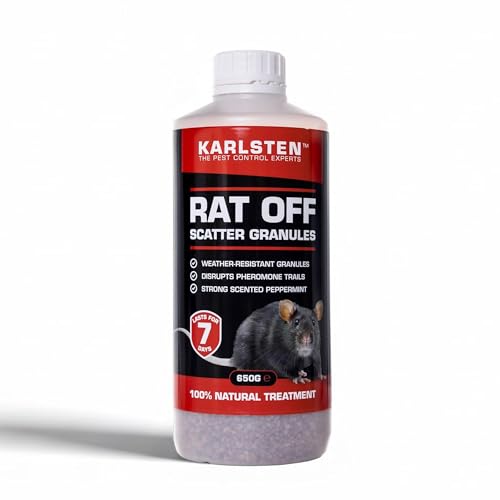 Karlsten Rat Off Mice & Rodent Barrier Granules – Peppermint Scented Pellets – Natural Aroma for Fresh, Clean Spaces – 650g