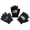 N’Ice Caps Guantes elásticos mágicos para niños, 3 pares de guantes de invierno para niños y niñas