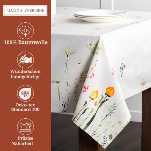 Maison d'Hermine Tischdecke, Rechteckig, 100% Baumwolle (180 cm x 140 cm) – Ansicht 2