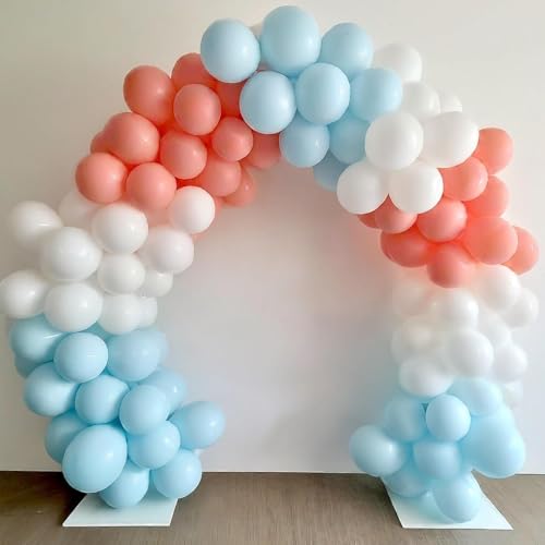 Image of Regular Balloon Combo For Decoration with Glue Dots & Balloon Arch Strip - Party Decor Set For Easy Party Setup (RED BLUE WHITE, 100)
