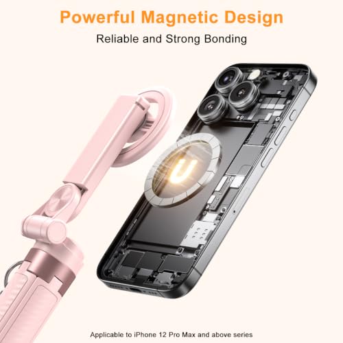 Image of Upgrated 5-in-1 Magnetic Selfie Stick with Remote for Cell Phone 360 Rotation.Can Transforms into Mini Tripod /Camera Grip /Handheld Stabilizer /Phone Stand.Extend to 25 inches