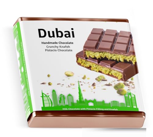 100 gr. de chocolate Dubai + 1x instrucciones de horneado con pistacho y Kadayif según la receta original - chocolate con leche