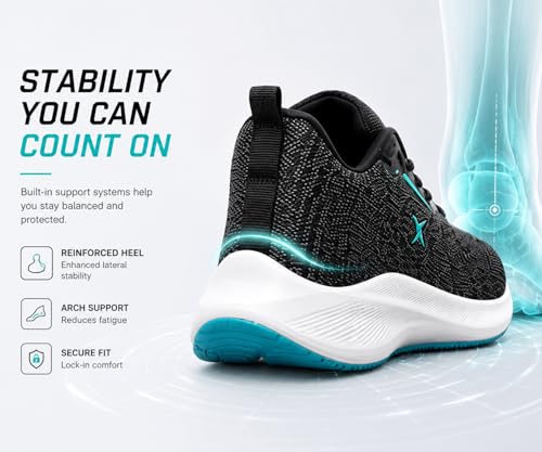 Image of Kraasa Men's Running Shoes | Breathable Mesh Upper | Lightweight Phylon Sole | Cushioned EVA Insole | Comfortable Sports & Casual Sneakers for Gym, Walking & Daily Use