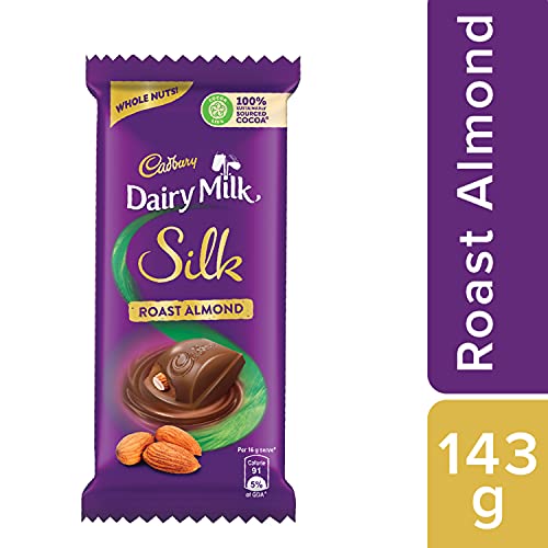 Image of Cadbury Dairy Milk Silk Chocolate Bar - Roast Almond,143 Gram