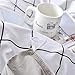VClife Cotton Duvet Cover Checkered Pattern Bedding Sets with Zipper Closure, Simple Style Geometric White Grey Duvet Covers, Fade Resistant, Breathable, Ultra Soft