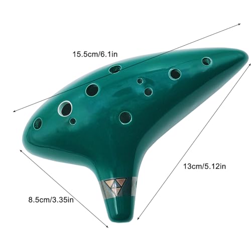 Afunta DAF-OCARINA-GREEN 12 Hole Ocarina Alto C, Ceramic Ocarina Musical Instrument thumb #3