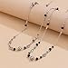 2Pcs Layered Pearl Long Chain Necklace for Women,Fashionable Exquisite Ethnic Beaded Statement Necklace,Bridal Wedding Pearl Jewelry Accessories Gifts(Black)