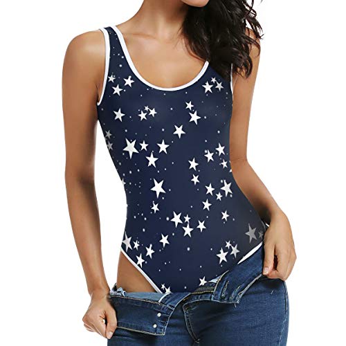 ALAZA Snap Closure Bodysuit for Women Sleeveless Scoop Neck Sexy Bodycon Tank Top