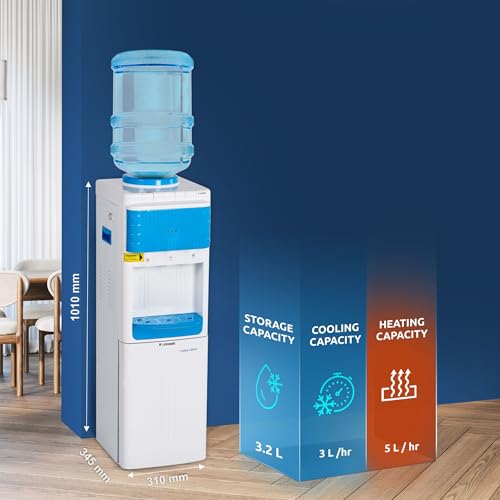 Image of Rockwell Floor Standing Hot, Cold & Normal Water Dispenser | Child Safety Lock, Works Well Even in Extreme Summer Heat, Sturdy Build for Daily Use, Home & Office, Blue