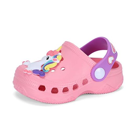 LACOFIA Zuecos de jardín para Infantil niñas Sandalias Clogs de Playa/Piscina Antideslizantes Zapatillas de Verano para niñas Rosa 21/22
